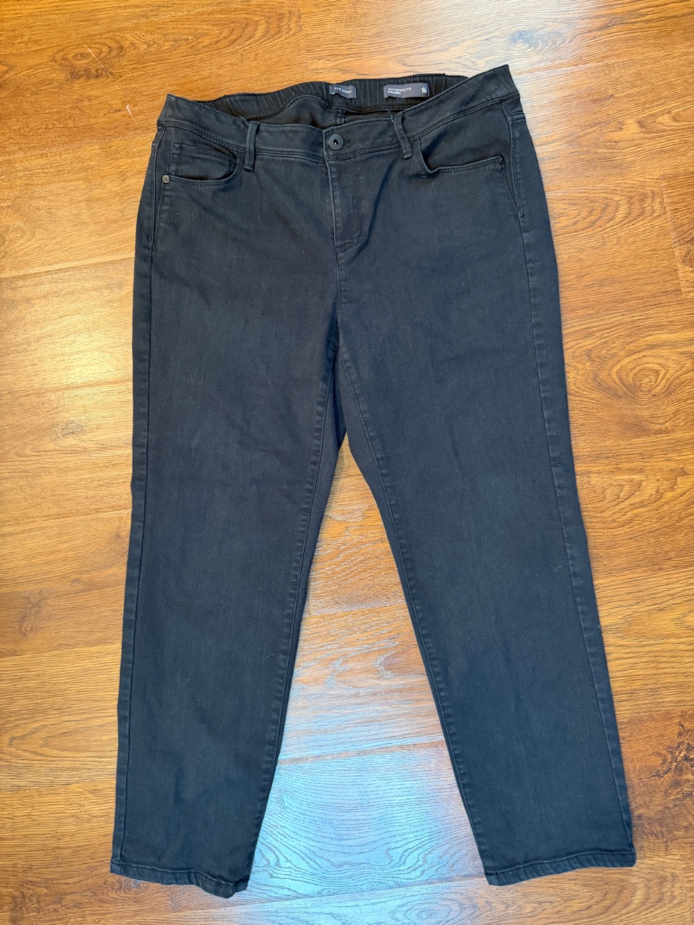 J Jill Black Jeans Womens 16 Petite Authentic Fit Mid Rise Straight Leg Stretch